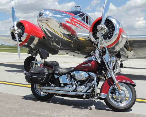 motorcycle and airplane