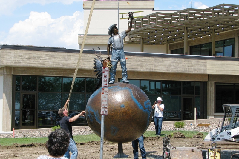Siouxperboy-install-2 ✈️ Rapid City Regional Airport Siouxper Boy Sculpture Installation
