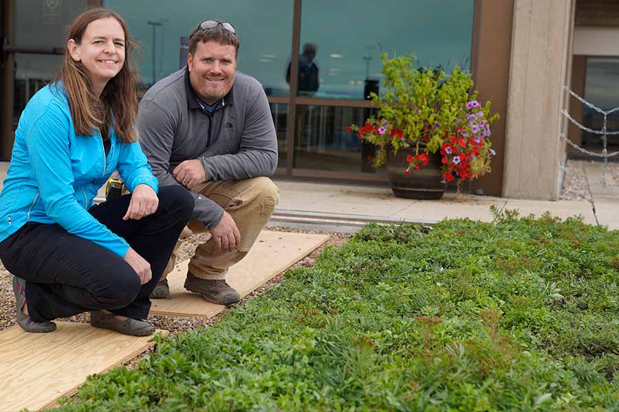 airport roof goes green ✈️ Rapid City Regional Airport Rapid City Regional airport roof goes green