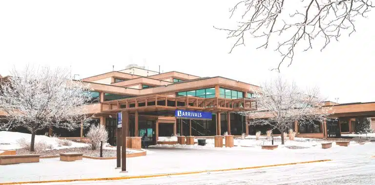 Rapid City Regional Airport Exterior in the snow