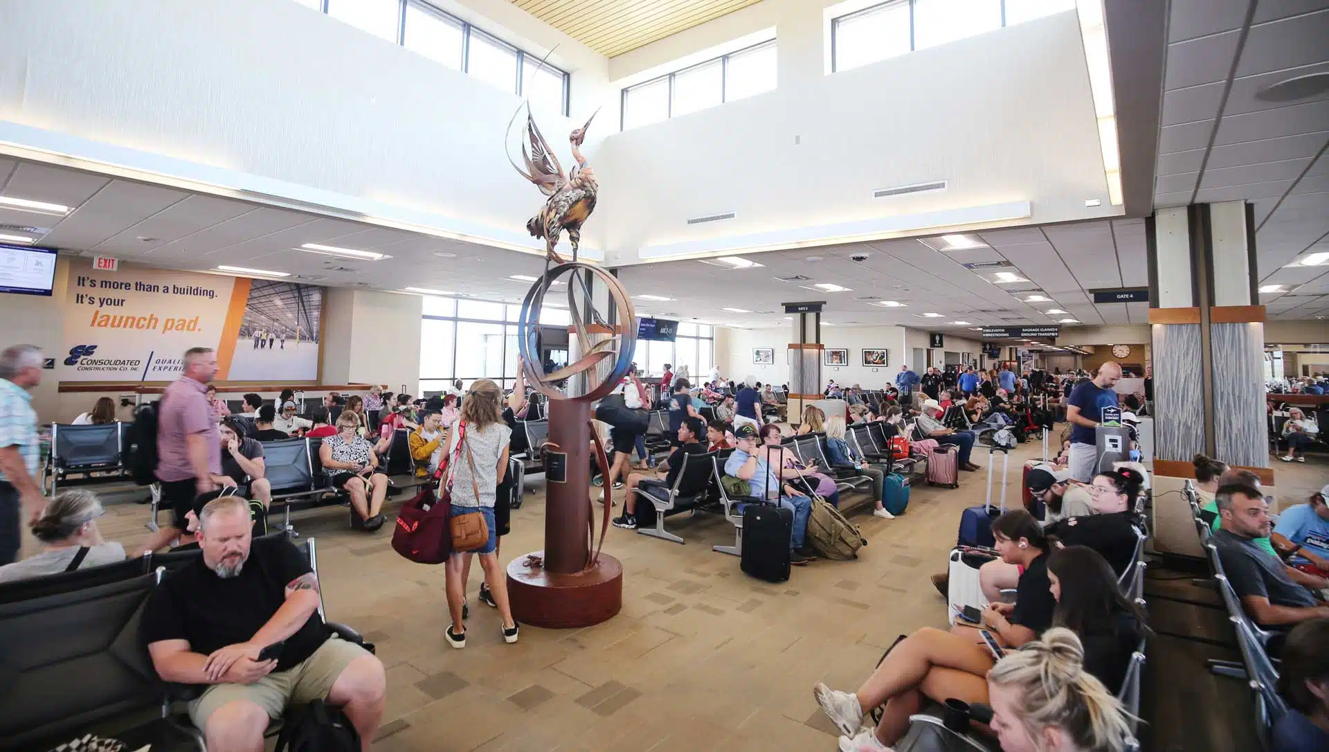 RAPAirport ✈️ Rapid City Regional Airport Rapid City Regional Airport busy gate area