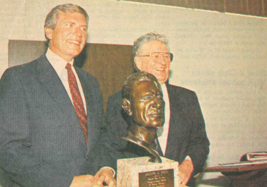 Joe Foss honored at Rapid City Airport ✈️ Rapid City Regional Airport Joe Foss and George Mickelson at Rapid City Regional Airport sculpture dedication